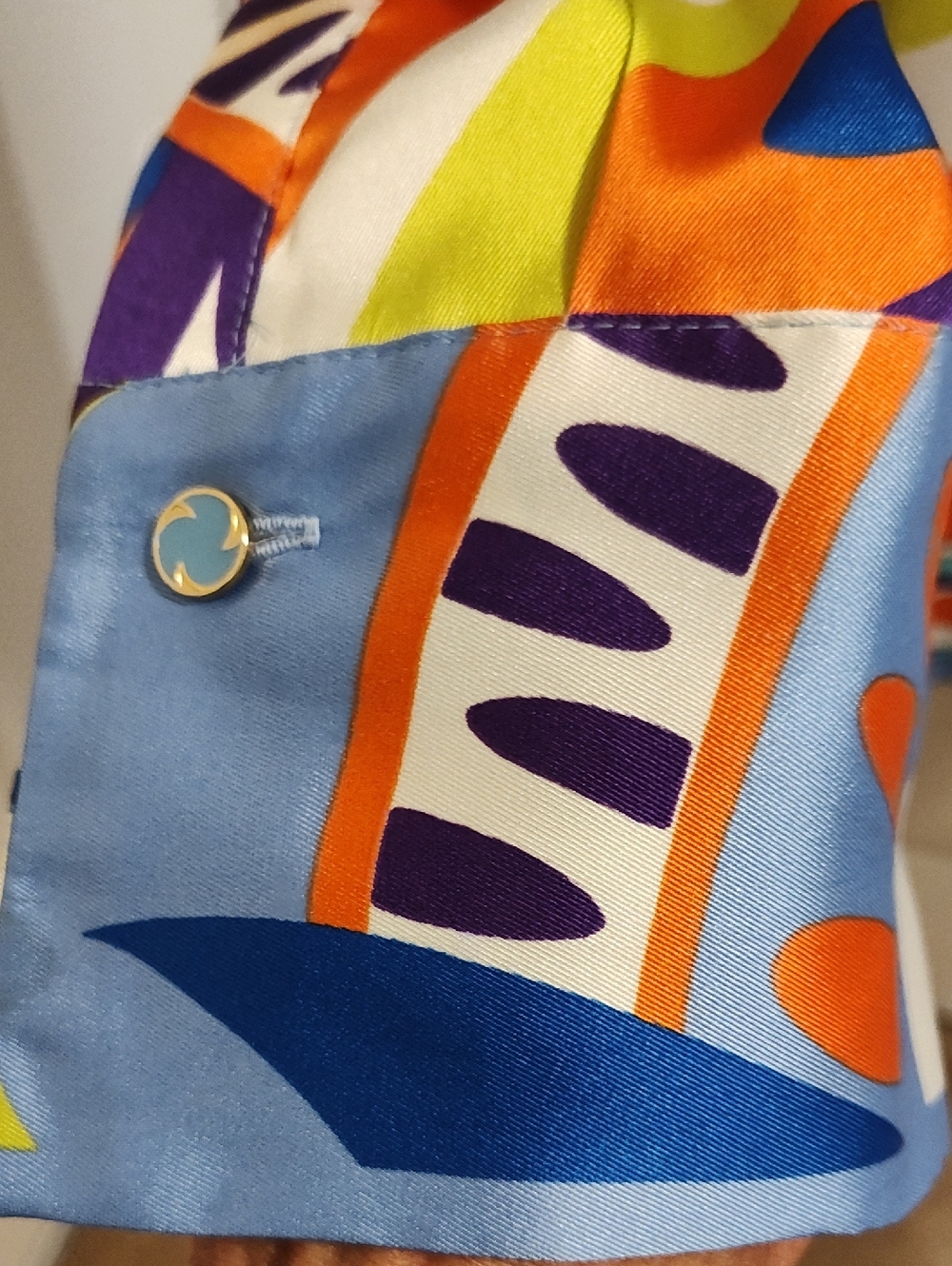Zara Multicolor Pucci Style Geometric Print Blouse Size M - Picture 4 of 9